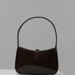 Le 5 a 7 19cm dark brown patent calfskin