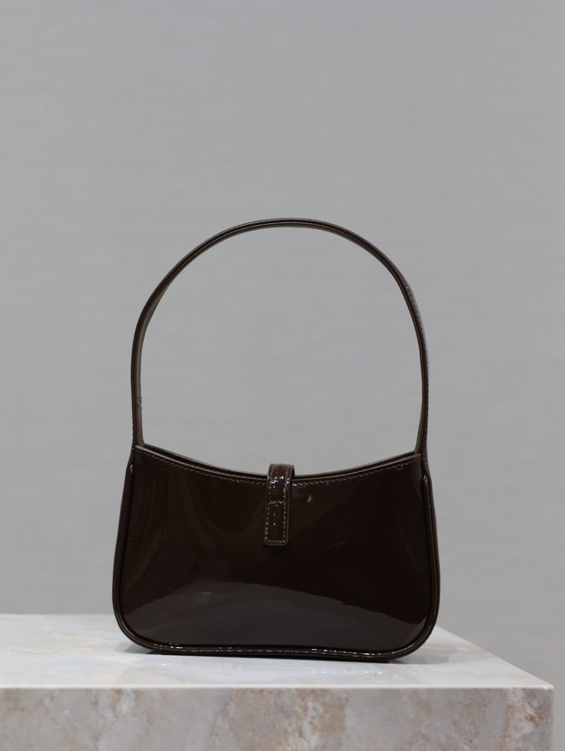 Le 5 a 7 19cm dark brown patent calfskin