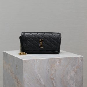 Gaby Phone Bag 19cm Black Quilted Leather GHW