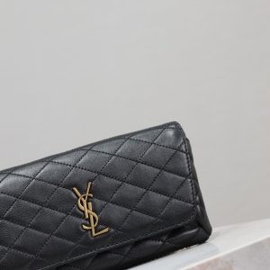 Gaby Phone Bag 19cm Black Quilted Leather GHW
