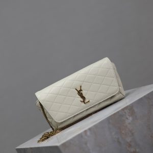 Gaby Phone Bag 19cm White Quilted Leather GHW