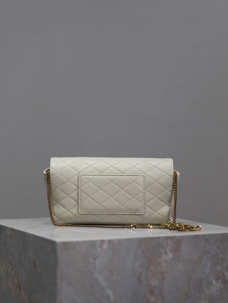Gaby Phone Bag 19cm White Quilted Leather GHW
