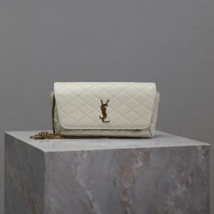 Gaby Phone Bag 19cm White Quilted Leather GHW