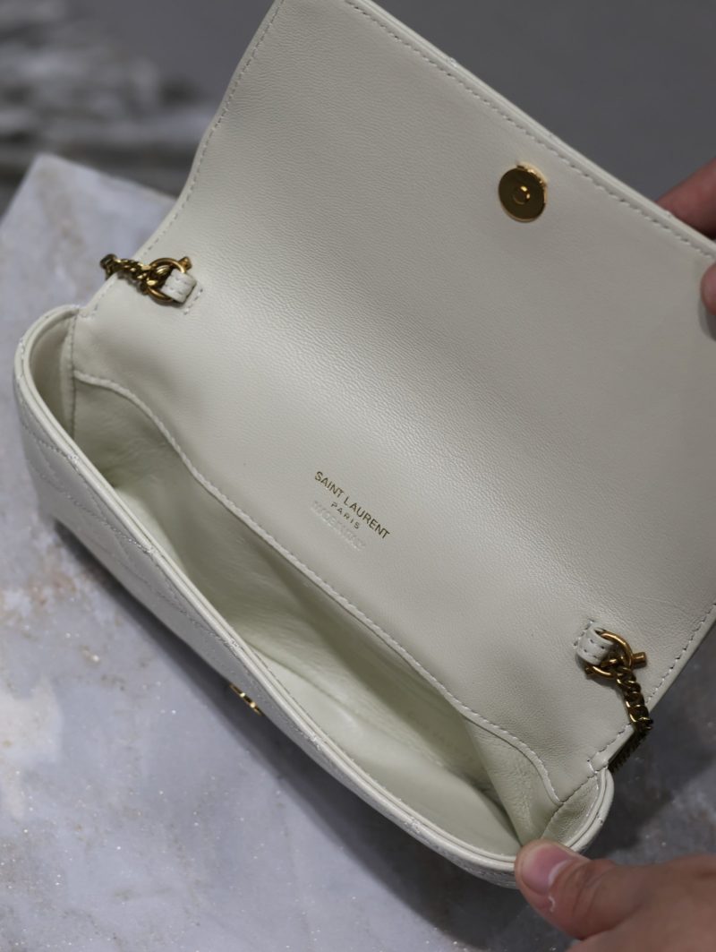 Gaby Phone Bag 19cm White Quilted Leather GHW