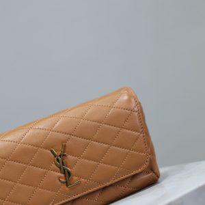 Gaby Phone Bag 19cm Light Brown Quilted Leather GHW