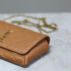 Gaby Phone Bag 19cm Light Brown Quilted Leather GHW