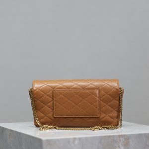 Gaby Phone Bag 19cm Light Brown Quilted Leather GHW