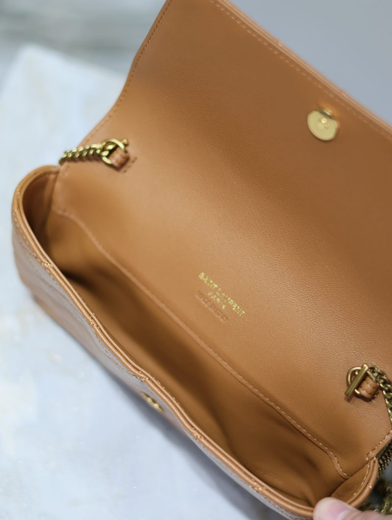 Gaby Phone Bag 19cm Light Brown Quilted Leather GHW