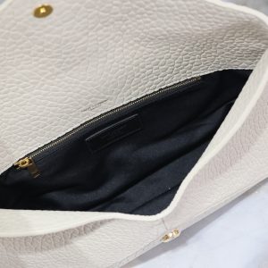 YSL WHITE LAMBSKIN CLUTCH 225388