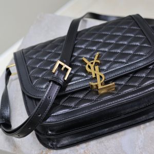 YSL Solferino Shoulder Bag Black Quited Lambskin