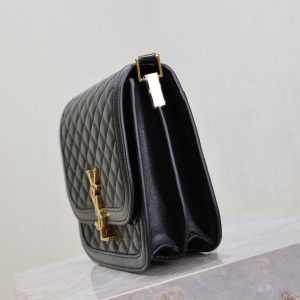 YSL Solferino Shoulder Bag Black Quited Lambskin