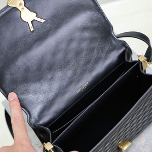 YSL Solferino Shoulder Bag Black Quited Lambskin