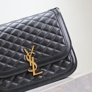 YSL Solferino Shoulder Bag Black Quited Lambskin