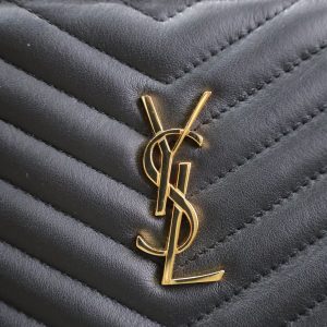 CLUTCH 36 IN BLACK QUILTED CALFSKIN GOLD BUCKLE