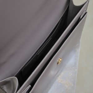 YSL Sunset Handbags 25cm Grey Cowhide