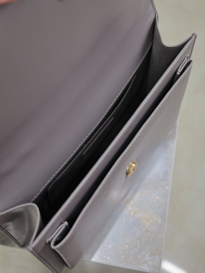 YSL Sunset Handbags 25cm Grey Cowhide