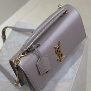 YSL Sunset Handbags 25cm Grey Cowhide