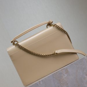 YSL Sunset Handbags 25cm Beige Cowhide