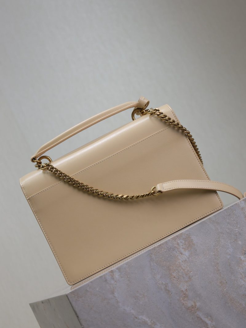 YSL Sunset Handbags 25cm Beige Cowhide