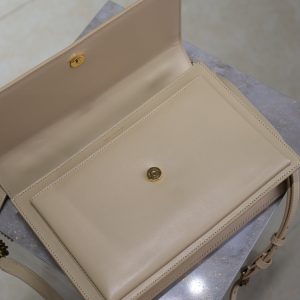 YSL Sunset Handbags 25cm Beige Cowhide
