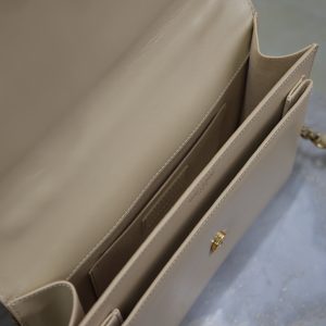 YSL Sunset Handbags 25cm Beige Cowhide