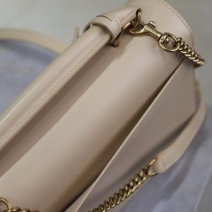 YSL Sunset Handbags 25cm Beige Cowhide