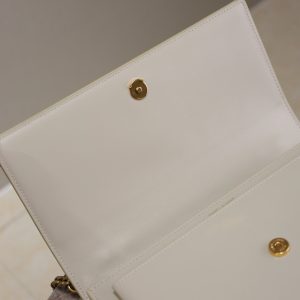 YSL Sunset Handbags 25cm White Cowhide