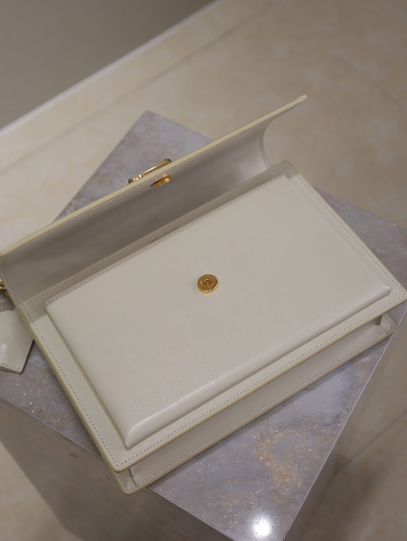 YSL Sunset Handbags 25cm White Cowhide