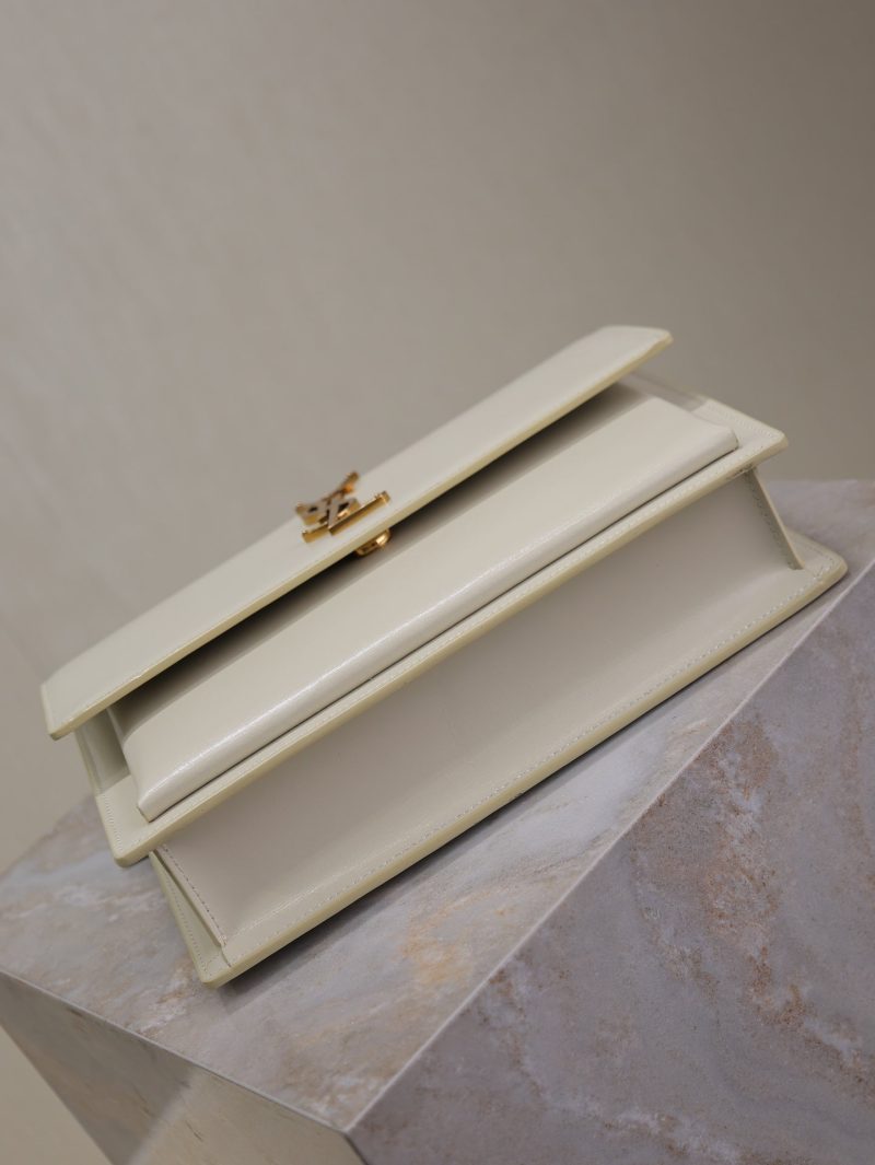 YSL Sunset Handbags 25cm White Cowhide