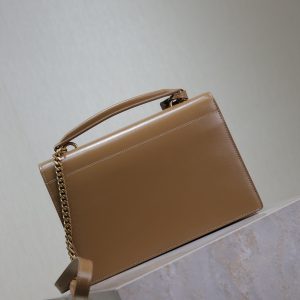 YSL Sunset Handbags 25cm Brown Cowhide