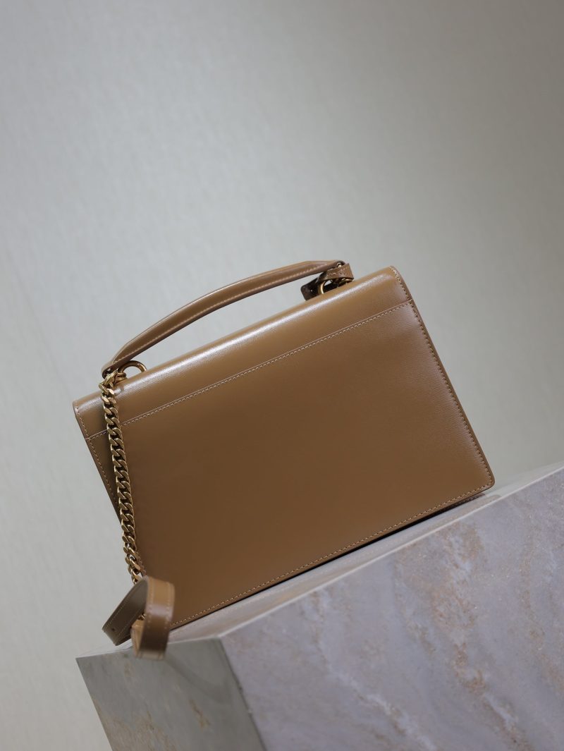 YSL Sunset Handbags 25cm Brown Cowhide