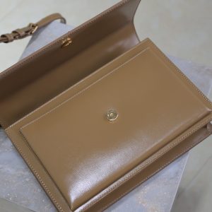 YSL Sunset Handbags 25cm Brown Cowhide