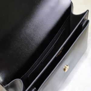 YSL Sunset Handbags 25cm Black Cowhide