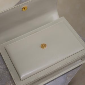 YSL Medium Sunset Shoulder Bag 22cm White Cowhide