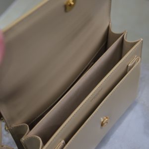 YSL Medium Sunset Shoulder Bag 22cm Beige Cowhide GHW