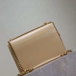 YSL Medium Sunset Shoulder Bag 22cm Beige Cowhide GHW