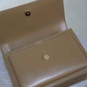 YSL Medium Sunset Shoulder Bag 22cm Brown Cowhide GHW