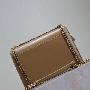 YSL Medium Sunset Shoulder Bag 22cm Brown Cowhide GHW