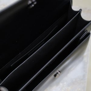 YSL Medium Sunset Shoulder Bag 22cm Black Cowhide Black HW