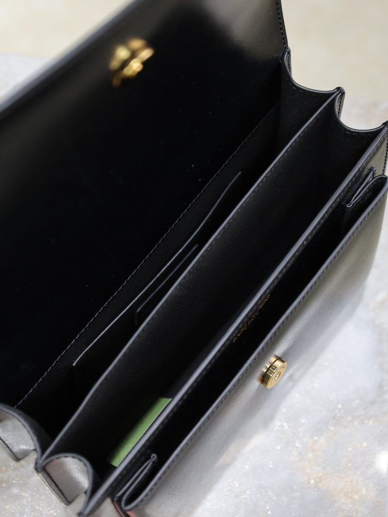 YSL Medium Sunset Shoulder Bag 22cm Black Cowhide GHW