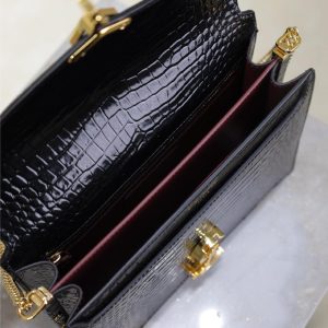 img_f8c0bdc9_20241223_1734936027_949_jpg CASSANDRA CHAIN BAG 22 IN BLACK CROCODILE PATTERN CALFSKIN GOLD HARDWARE