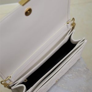 BECKY 26 IN WHITE QUILTED LAMBSKIN GOLD HARDWARE