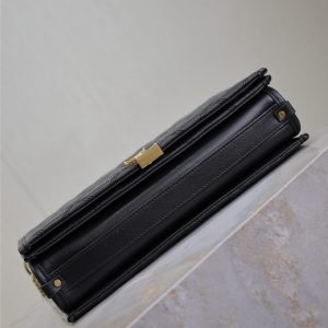 BECKY 26 IN BLACK QUILTED LAMBSKIN GOLD HARDWARE