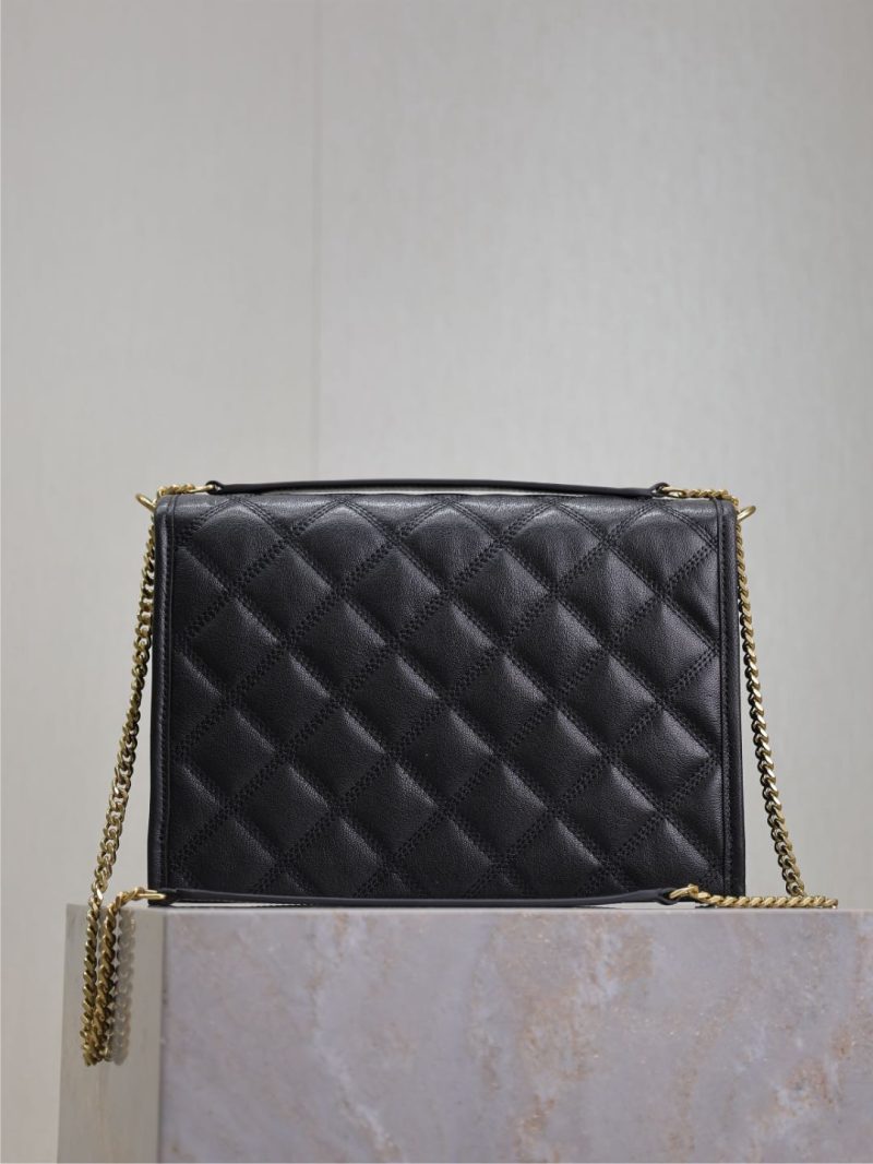 BECKY 26 IN BLACK QUILTED LAMBSKIN GOLD HARDWARE