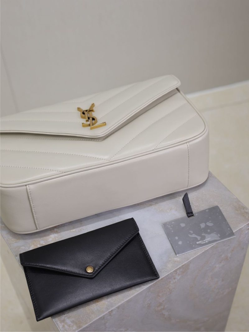 LOULOU SMALL 24 IN WHITE SHEEPSKIN GOLD HARDWARE