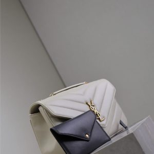 LOULOU SMALL 24 IN WHITE SHEEPSKIN GOLD HARDWARE