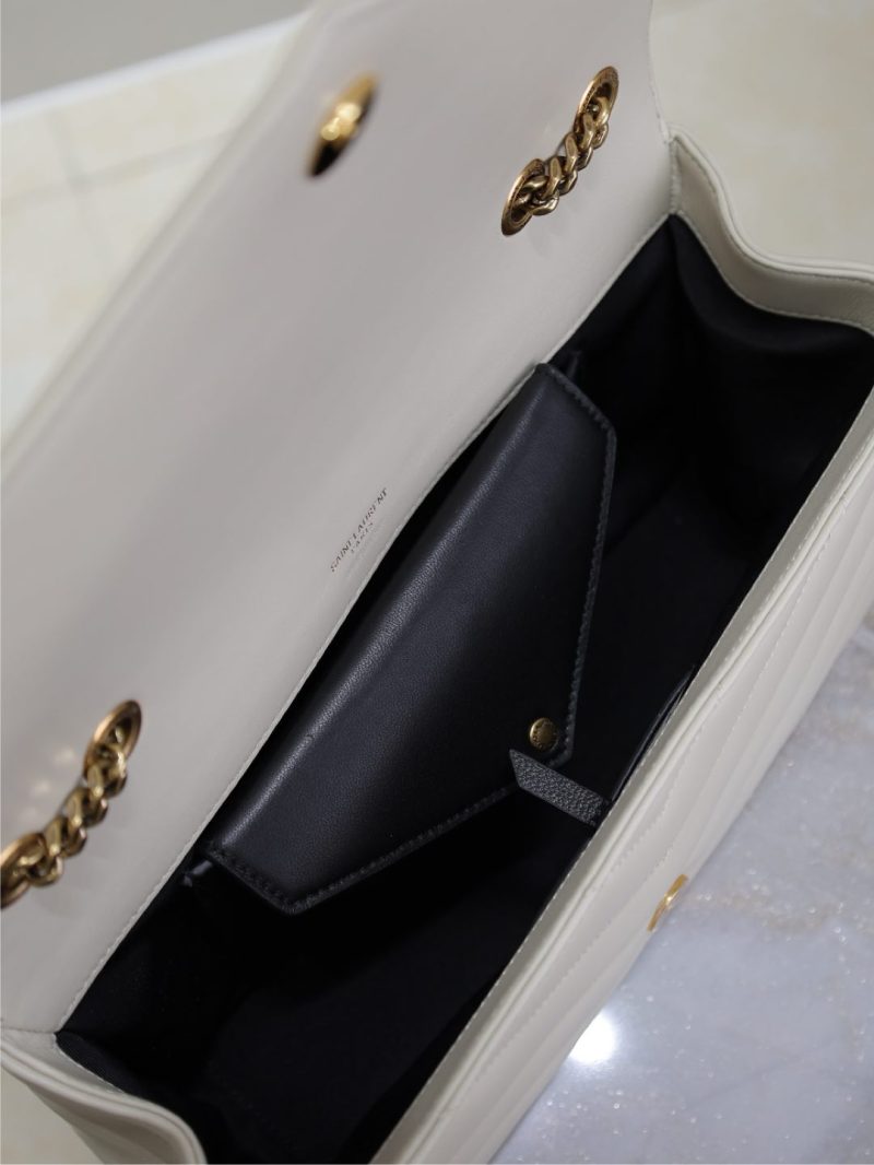 LOULOU SMALL 24 IN WHITE SHEEPSKIN GOLD HARDWARE