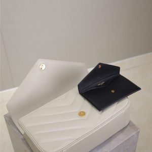 LOULOU SMALL 24 IN WHITE SHEEPSKIN GOLD HARDWARE