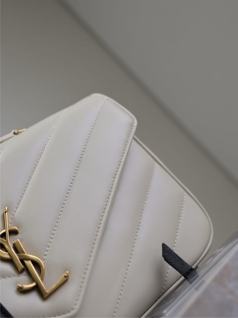 LOULOU SMALL 24 IN WHITE SHEEPSKIN GOLD HARDWARE