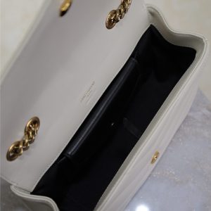 LOULOU MINI 20 IN WHITE SHEEPSKIN GOLD HARDWARE